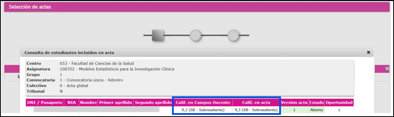 Modificación de cualificacións finais